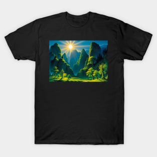 Brilliant Sun Shining Over A Green Valley T-Shirt